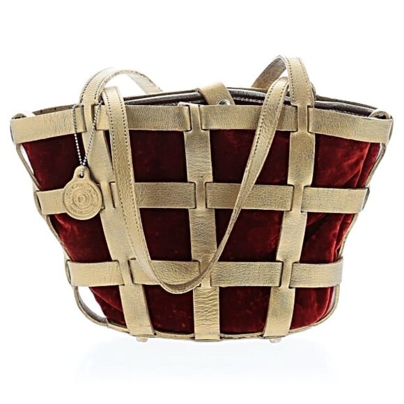Just Campagne PANIER VALLÉE Valley Basket Velvet Handbag Purse Shoulder Bag - Picture 2 of 12
